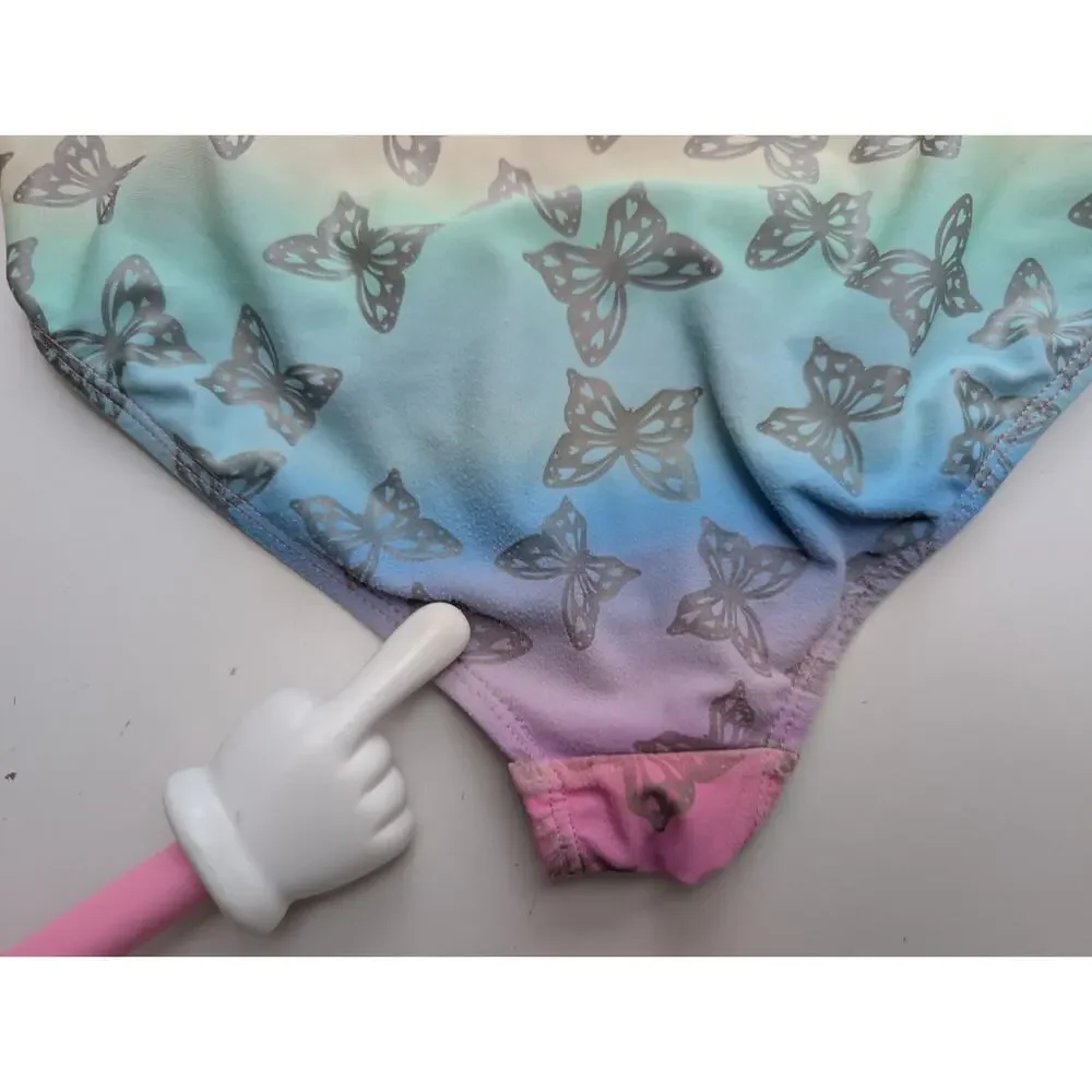 Bmagical By Btween Swimsuit Girls Size 12 Mermaid Butterfly Rainbow Gold